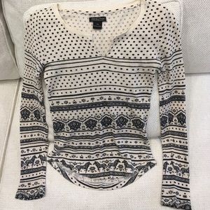 Lucky Brand Long Sleeve Patterned Shirt, Size XS